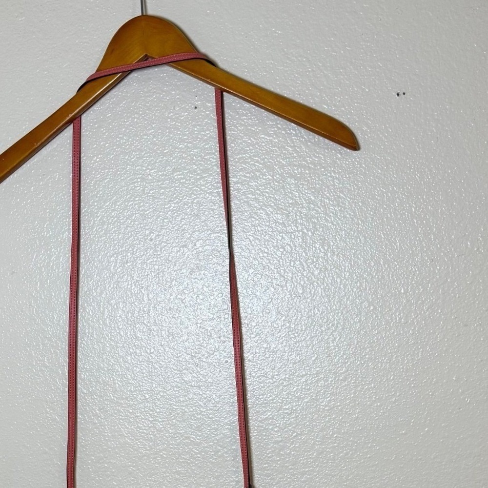 Coach Crossbody Shoulder Bag Women Small Coral Pink Leather Flap Style Preppy - Picture 5 of 9